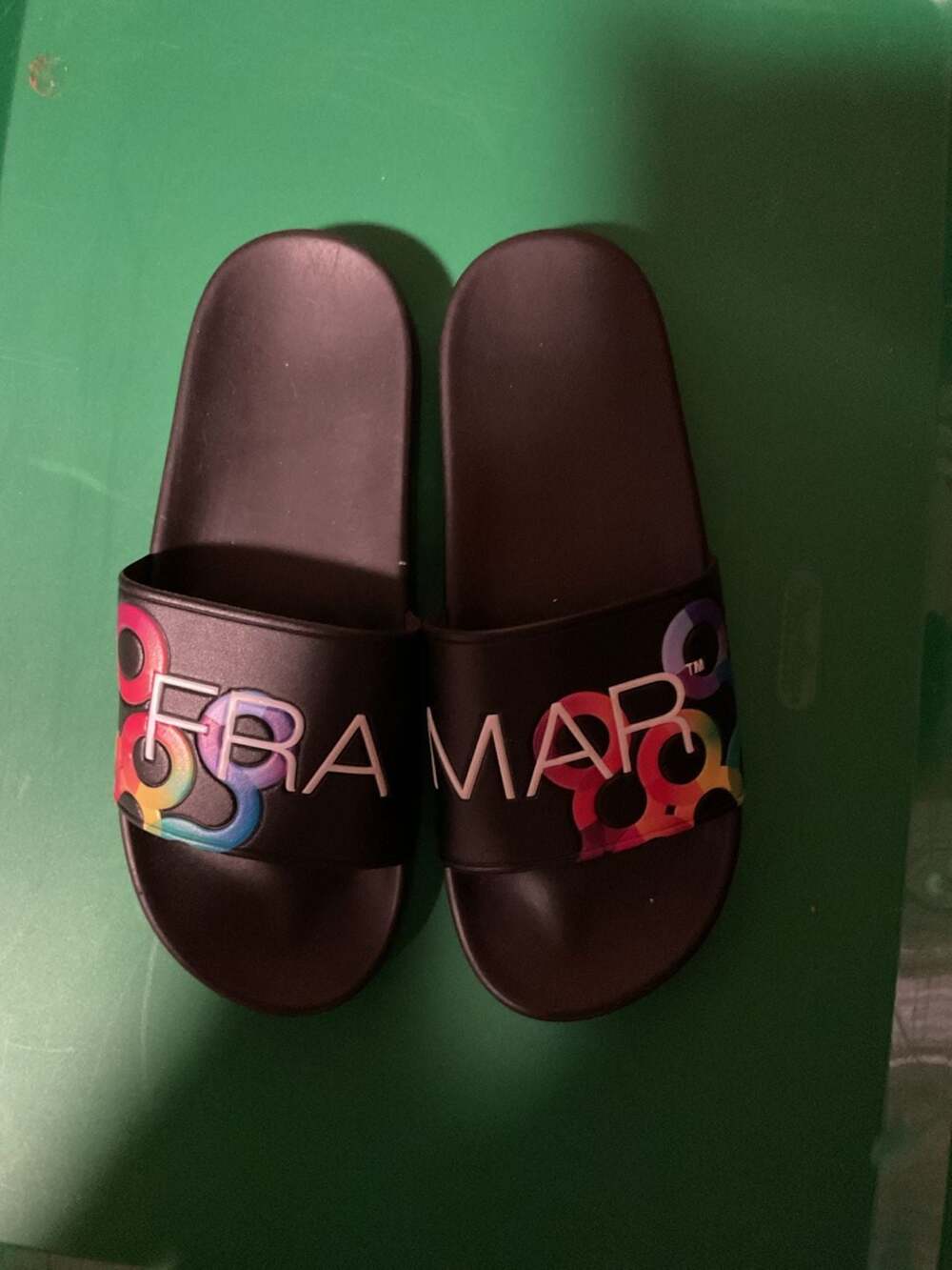 Framar Professional Hair Color Brushes Black Logo Slide Sandals